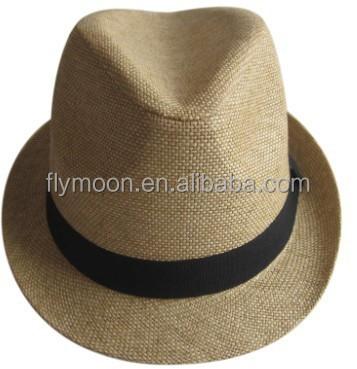 China Paper Straw Fedora Hat Image for sale