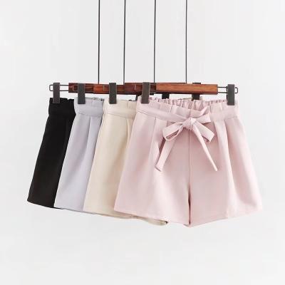 China New Women's Breathable Lace-Up Chiffon Bowknot Wind Soft Summer College Casual Wide-leg Shorts Wholesale for sale