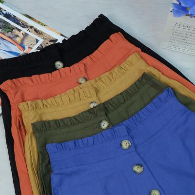 China Hot Selling Women's Pants Retro Elegant Women's Pants Good Price Button Breathable Summer Pants for sale