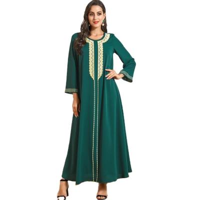 China Wholesale Islamic Clothing Anti-Static Embroidered Muslim Women Long Dress For Summer for sale