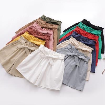 China Breathable Women Waistband Shorts With Pockets Korean Girl Ladies White Shorts Causal Loose Short Pants for sale