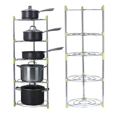 China New Item Multifunctional Pot Rack Rise Stocked Material Iron Chrome Plated Sheet Pan Racks Multilayer Available Multilayer for sale