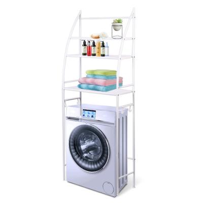 China Sustainable Popular Styles Household Bathroom Storage Save Space 3 Tiers Metal Cosmetics Shelves Washing Machine Rack for sale