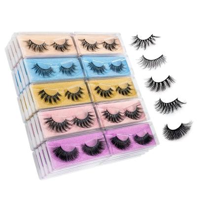 China Natural&Luxury False Synthetic Lashes 25Mm Faux 5D 3D Mink Eyelashes 3D Silk Russian Strip Eyelash Vendor Russian Full Strip Eyelashes for sale