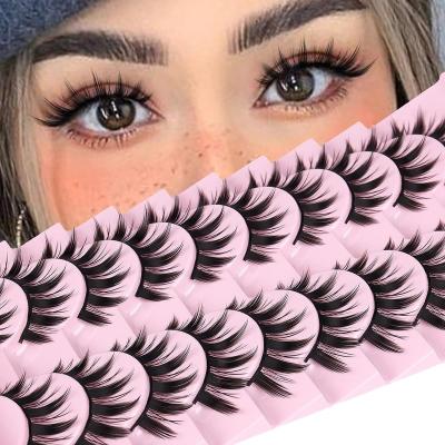 China Natural&Luxury Wholesale D Curl Full Eyelash Manufacturer 100% Handmade False Eyelash Custom Logo Russian Strip Lashes for sale