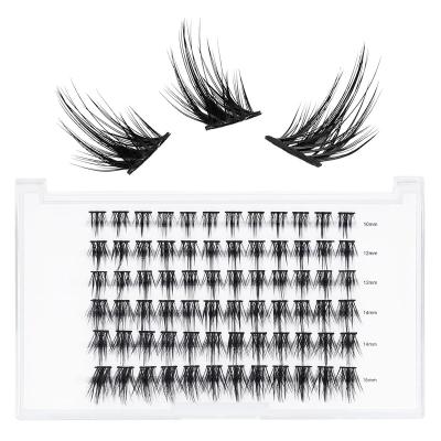 China Natural New Arrival Lash Clusters Private Label Superfine Invisible Band Pre Cut Cluster Lashes Natural Lash Home DIY Eyelash Extension for sale