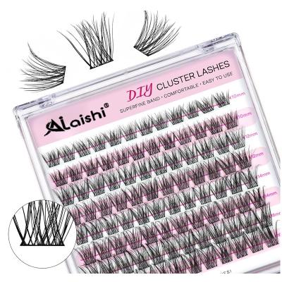 China Natural AILAISHI Pre-cut DIY Cluster Lashes Kit Individual Lash Extensions At Home Segment Diy Eyelash Cluster Lashes Eyelash Extension for sale