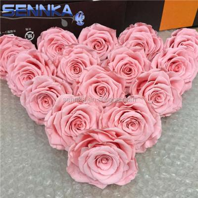 China Environmental Protection Green Red Red Wine Preserved Roses Head For Luxury Gift for sale