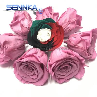 China Environmental Protection Green Romantic Luxurious Flower Preserved Roses Head For Wedding Decoration for sale