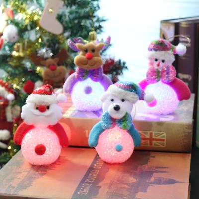 China Christamas Christmas Tree Decoration New Year Led Light Table Ornaments Hanging Glowing Christmas Tree Snowman Decoration for sale