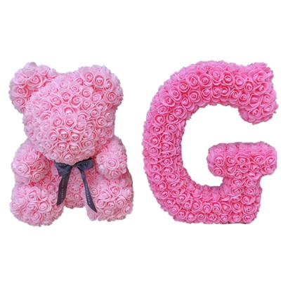 China English Rose Flower A-Z Letters 38cm Color PE Foam Everlasting Multi Flower English Gift PE Flower for sale