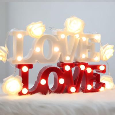 China Romantic Red English Letter Lights LED Love Light Night Lamp Led Letter Valentine's Day Wedding Indoor Decorative for sale