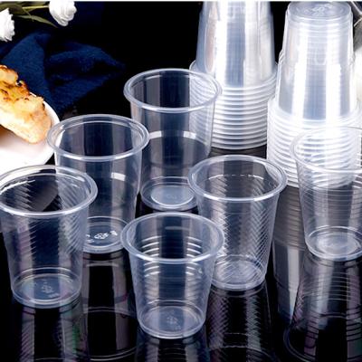 China Viable Custom Disposable Plastic Logo Printed Transparent 2oz 7oz PP Beverage Cups for sale