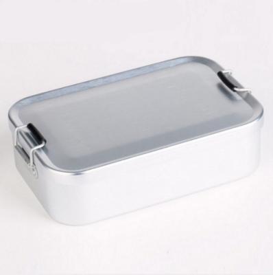 China Double-earring lock outdoor camping steaming aluminum lunch box picnic bento box for students for sale