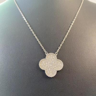 China Wholesale CLASSIC Women's Factory Fashion Charm Necklace Jewelry Set S925 Sterling Silver Diamond Flower Necklace for sale