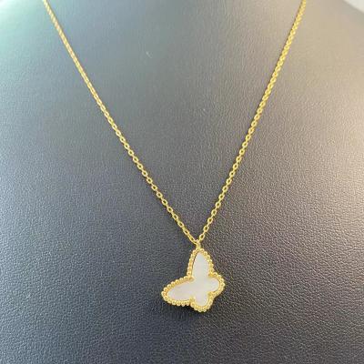 China Charm Fashion Factory Wholesale S925 Sterling Silver 45cm Shell Butterfly Necklace Women Necklace Jewelry Set for sale