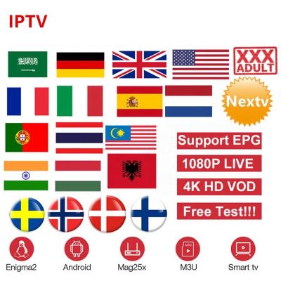 China Iptv subscription HD World iptv 10000 Live 20000 VOD 4K live Android tv box best for Europe Arabic USA Africa Latino dutch sweden M3U iptv for sale