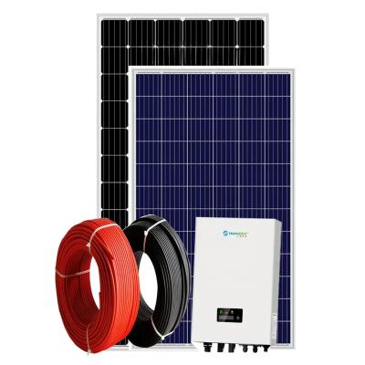 China 5kw 6kw 8kw 10kw Home Hybrid Off Grid Solar On Grid Power System Solar Panel System Set for sale