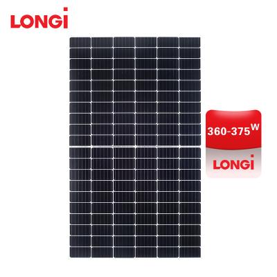 China A Grade Glass Solar Panels 355 Watt 365watt 365watt Longi 370w 375w Monocrystalline Solar Panel 210mmx210mm for sale