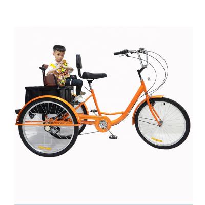 China Cargo& Custom Multifunction Passenger Leisure Pedal Tricycle 24 Inch 7speed Adult Tricycle With Passenger Seat Removable for sale