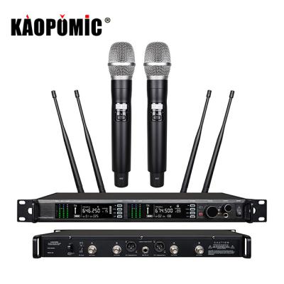 China Handheld Headset Wireless Microphone AXT400 UHF Microphone Stage Performance 2 Channel for sale