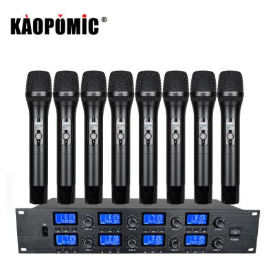 China UHF 8 Channel Handheld Microphone Handheld Wireless Microphone for sale