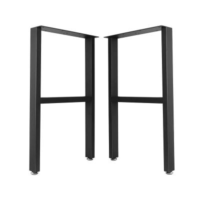 China Modern Modern Matte Black Square Tube Metal Table Legs Restaurant Cafe Iron Dining Table Legs Desk Dining Table Legs for sale