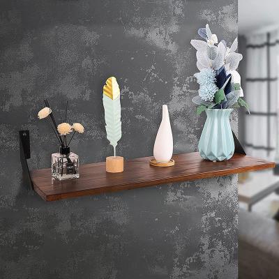 China Nature Modern Wooden Wall Rack Shelf New Arrival Metal Frame Black Wall Shelf For Bathroom for sale