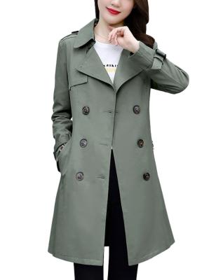 China Custom Breathable Winter Ditch Coat Button Lapel Double Breasted Jacket Coat With Belt for sale