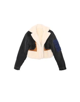 China Wholesale Custom Women Breathable Shear Denim Jacket Warm Patchwork Cropped Jean Jacket for sale