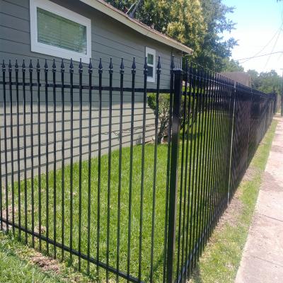 China Easily Assembled Hot Selling Hot Selling Commercial Steel Fence Black Outdoor Security Meta Steel / Rod Iron For Sale for sale