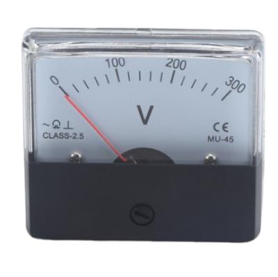 China MU-45 AC 0-300V 5A Plastic Range Voltmeter Analog Voltage Gauge Panel Meter for sale