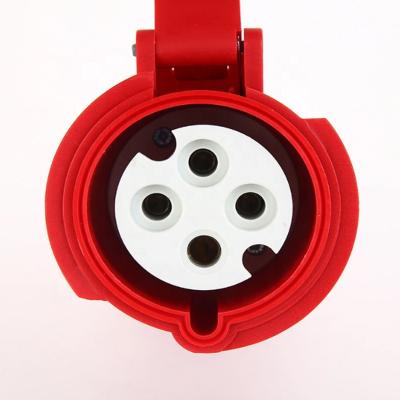 China Male & Female Waterproof Plug Connector Industrial Plug & Mobile Socket 16A 4p IP44 224X for sale