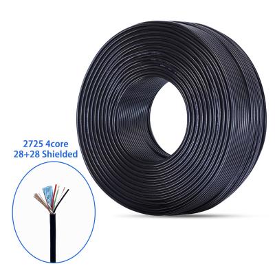 China Mobile Phone AWM 2725 Shield Telecom 28awg+28awg PVC Double Braid 4 Core Twisted Shield USB Data Wire Aluminum Foil Braid Shielded Cable for sale