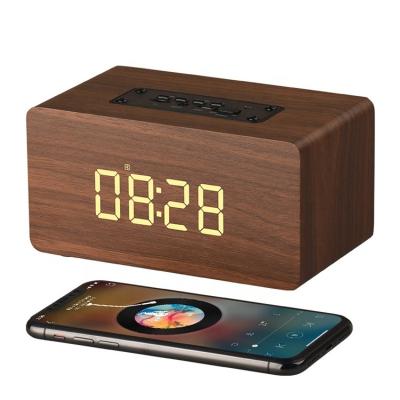 China Wireless Charger For Mobile Phone Christmas Gift Wooden Blue Tooth Speaker Magnetic Wireless Charger for sale