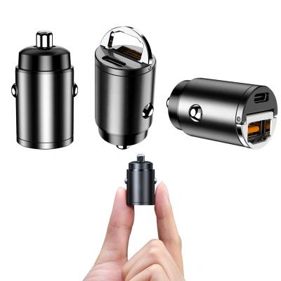 China Type C Port Mini Car Charger Adapter Palladium QC Usb Car Charger Dual Port Dual Port USB C Phone Car Fast Fast Charger for sale