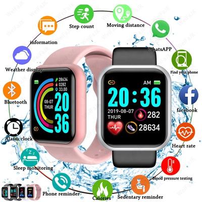 China Pro Tooth Y68 Smartwatch D20 Playback MP3 Fitness Tracker Sports Heart Watch Blue Band Rate Monitor Blood Pressure Smart Bracelet for sale