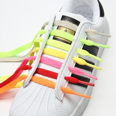 China Unique flat fine flowered colored polyester laces are suitable for Air Force No.1 canvas shoes, sneakers, sports shoes for sale