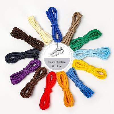 China Lace around 4mm colorful polyester laces are suitable for coconut flying woven shoes, board shoes, hiking shoes, aj sneakers, hats for sale