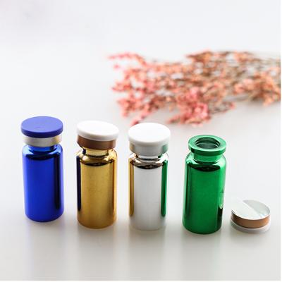 China Chemical 3 5 10 15/20/30 Ml Paints Gold Silver Blue Glass Bottle Refillable Liquid Perfume Essential Oil Bottles Containers Vials for sale