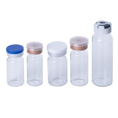 China Chemical 0.3oz 10ml Clear Glass Vials Clear Clear Glass Vials With Plastic-Aluminum Flip Caps for sale