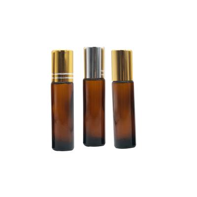 China Personal Care 3ml 5ml 10ml 15ml Amber Amber Glass Bottle Cosmetic Jars Essential Empty Roll On Bottles for sale