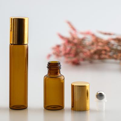 China Personal Care In Moq 5ml Low Moq Stainless Roller Perfume Botella Amber Roll-on Bottle Running Bottle for sale