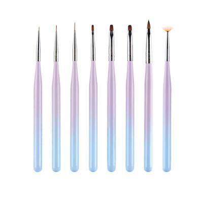 China Dotting UV Gel Brush Gradient Nail Flower Nail Painting Tool/Gel Brush Kit Nail Painting Dotting Nail Art Brush Set Art Tools Liner Design Pen 8 PCS for sale