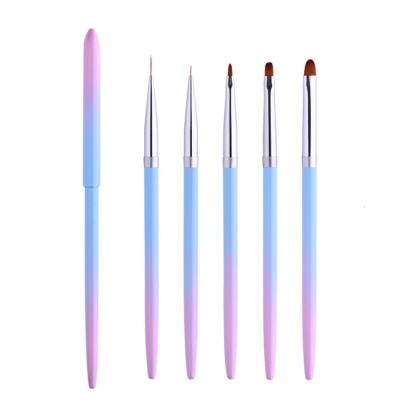 China Stippling Nail Painting Tool/Kit Painting Pen Acrylic Drawing Brush UV Coating Gel Brush For Nail Art Brush Tool Set Nail Gradient Metal Handle Manicure for sale