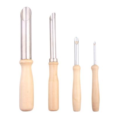 China Wood Carving Handle Carving Tools Stainless Steel Circle Forming Pottery Clay Sculpture Tools Perfect 4 Pcs for sale