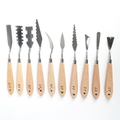 China 10pcs/set Carving Stainless Steel Palette Knife Oil Painting Spatula Painting Scraper for Artist Acrylic Paintings Knife Tools for sale