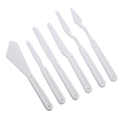 China 6PCS/Set Sculpture Spatula Clay Tools Oil Painting Accessories Palette Color Mixing For Oil Canvas Acrylic Paint Plastic Painting Knife for sale