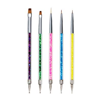 China 2021New Carving Double-end Nail Brush Dot and Dot Tool Airplane Drawing Pen Manicure Painting Tool Painting Brush for sale