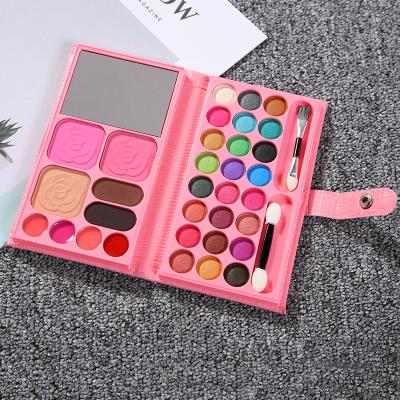 China Waterproof Pigmented Eyeshadow Set 33 Colors Folding Portable Waterproof Leather Eyeshadow Palette For Women for sale